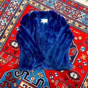 Heartloom The Rosa Fur Jacket Navy XS